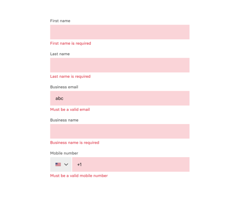 Form validation patterns